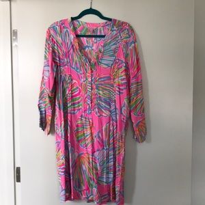 Lilly Pulitzer Sarasota Pintuck Tunic Dress in Pink Pout Shellabrate.
